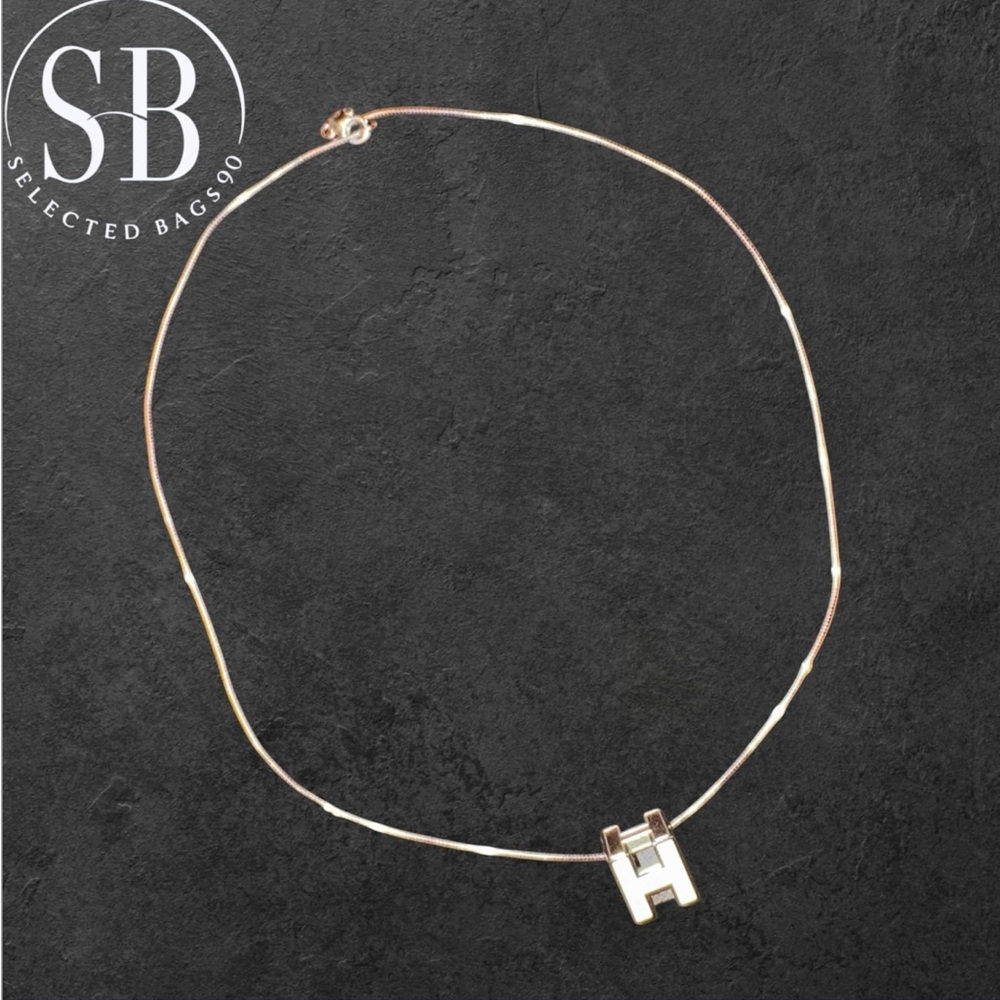 Hermes Elegant Silver 'H' Necklace